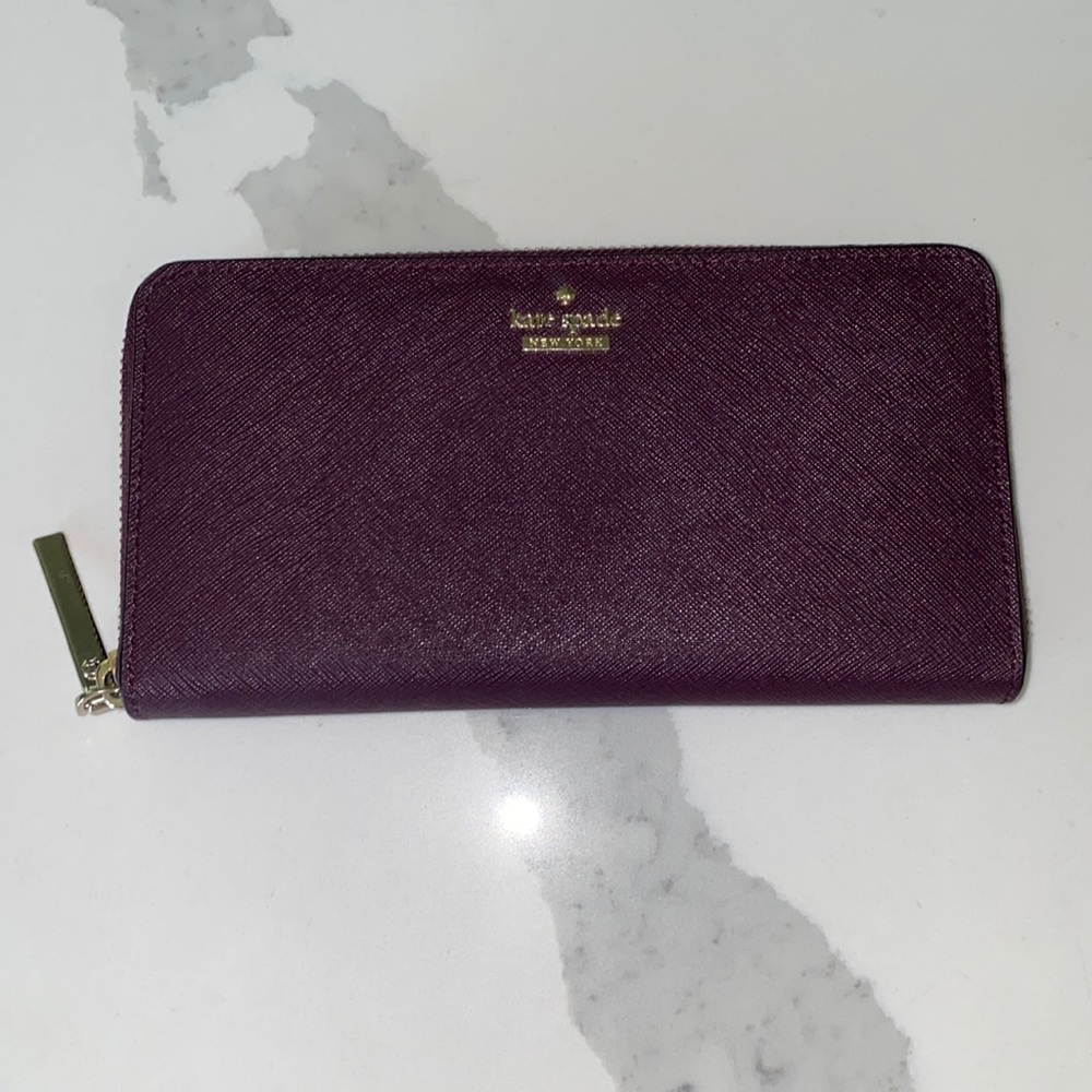 Kate Spade Large Wallet- On Trend Burgundy Color